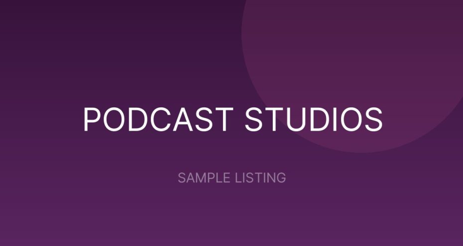 Podcast Recording Studio (Per Hour) - sample listing placeholder
