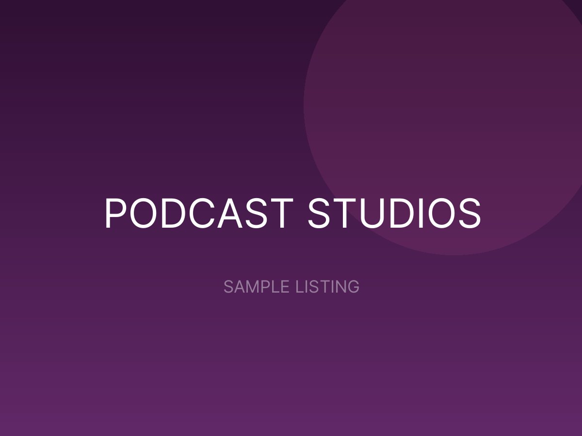 Podcast Recording Studio (Per Hour) - sample listing placeholder