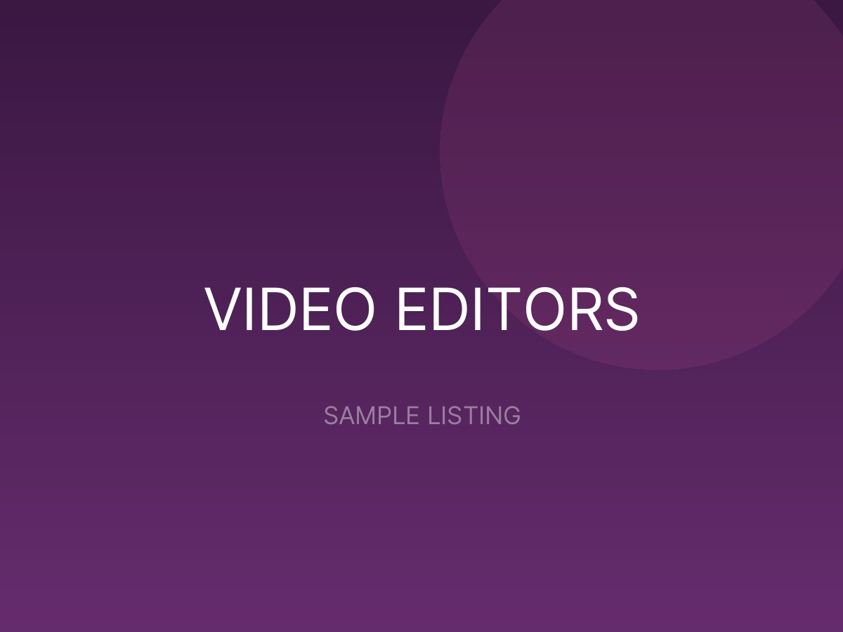 Product Video Editing (Up to 5 Minutes) - sample listing placeholder